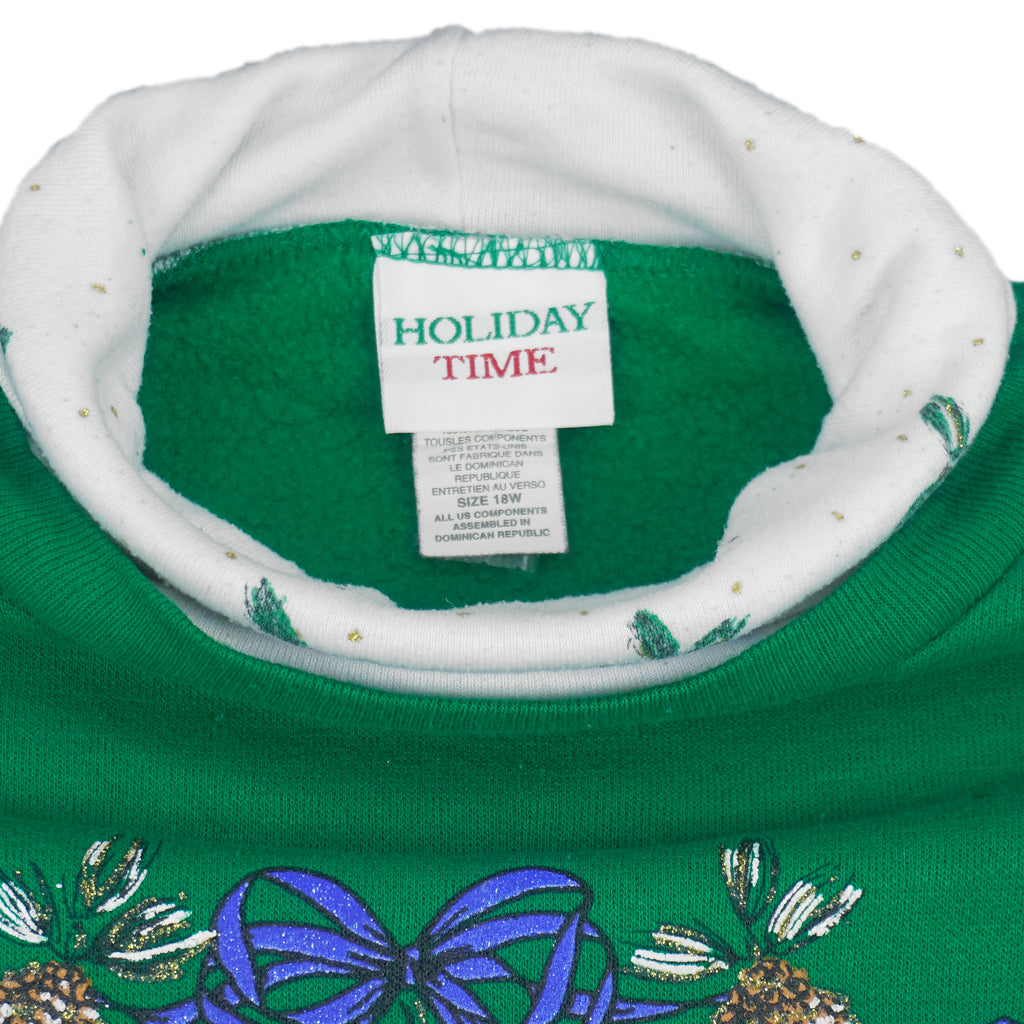 Vintage (Holiday Time) - Santa Claus "Season Greetings" Turtleneck Sweatshirt 1990s Large vintage retro
