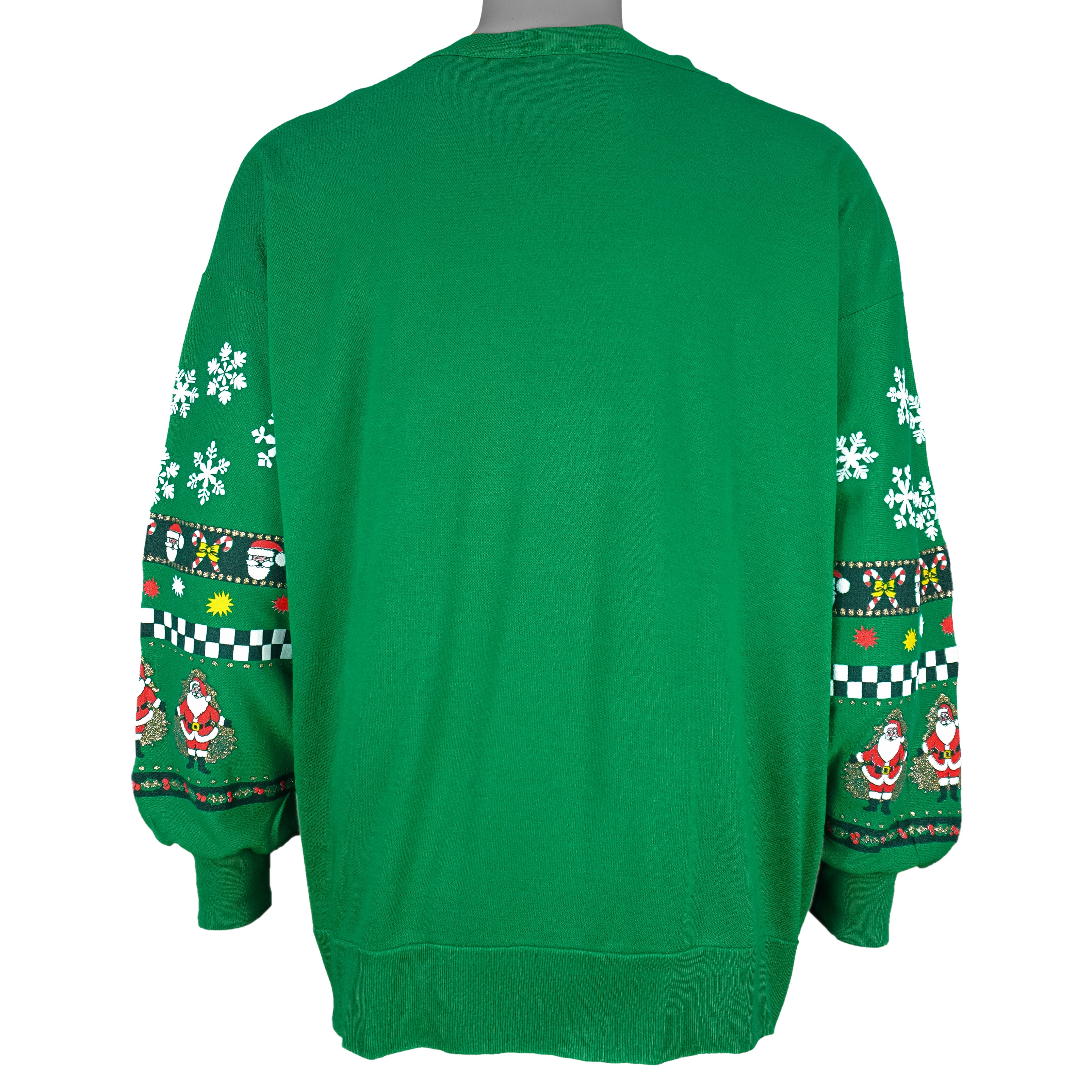Vintage (Nutcracker) - Festive Patchwork Christmas Crew Neck Sweatshirt 1990s Large