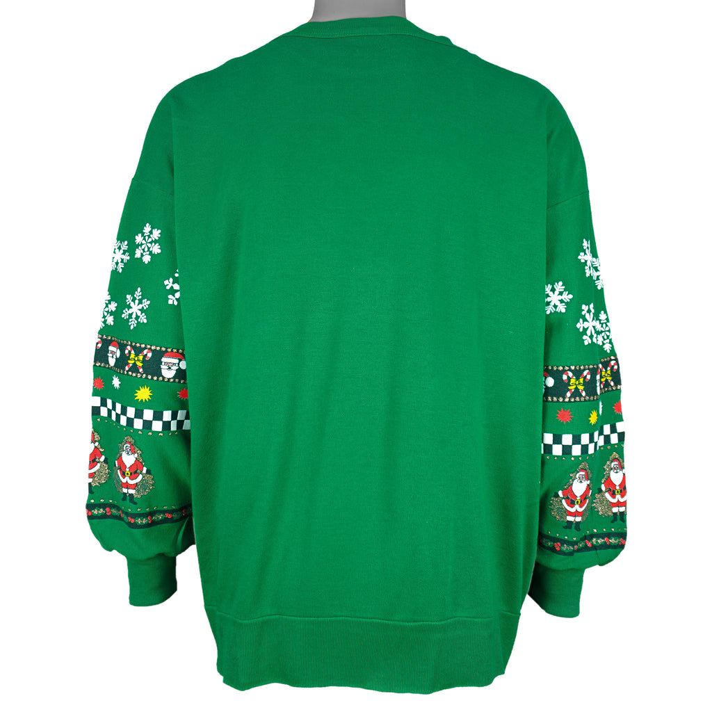 Vintage (Nutcracker) - Festive Patchwork Christmas Crew Neck Sweatshirt 1990s Large