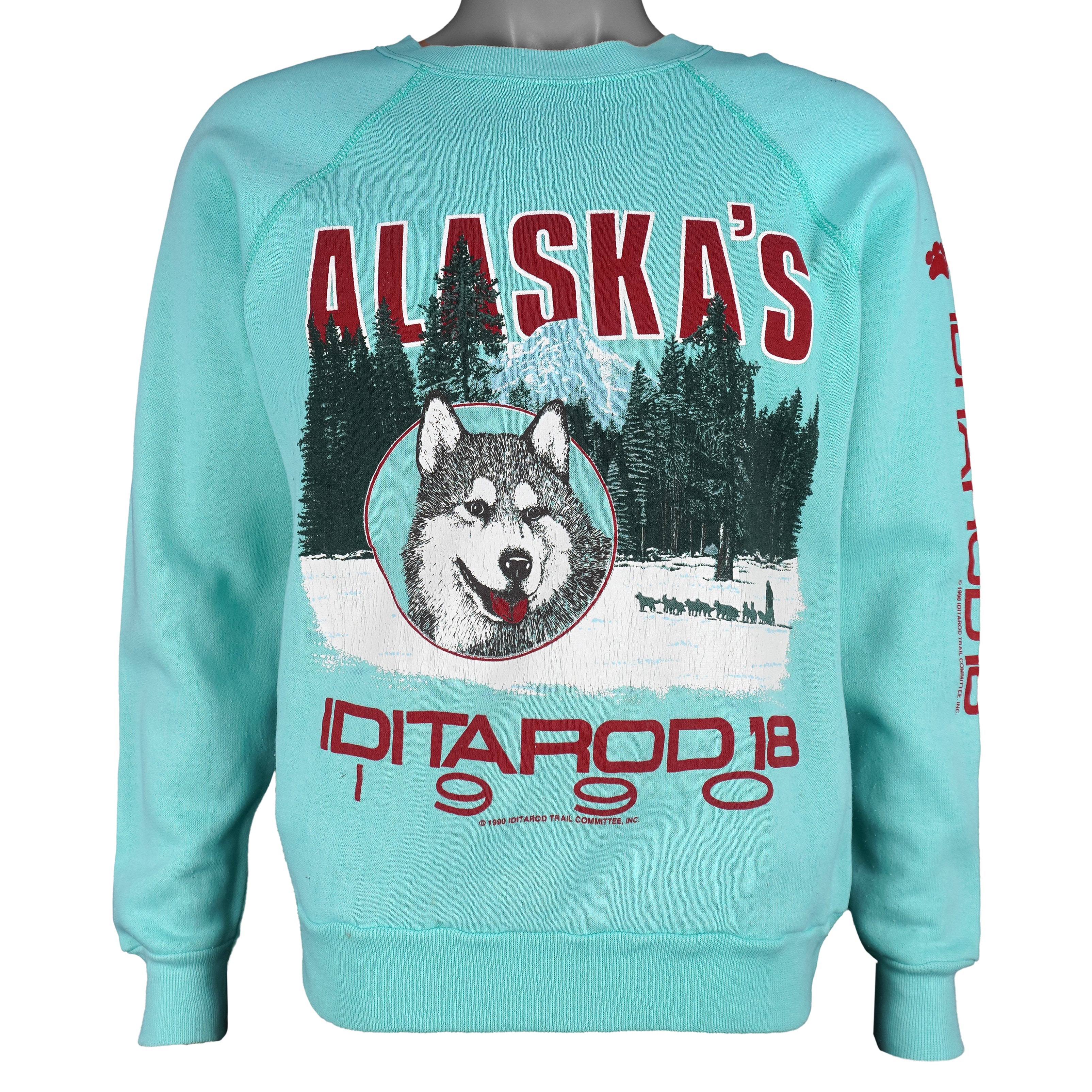 Vintage (Artex) - Alaska Iditarod 18 Sled Dog Race Crew Neck Sweatshirt 1990 Medium vintage retro