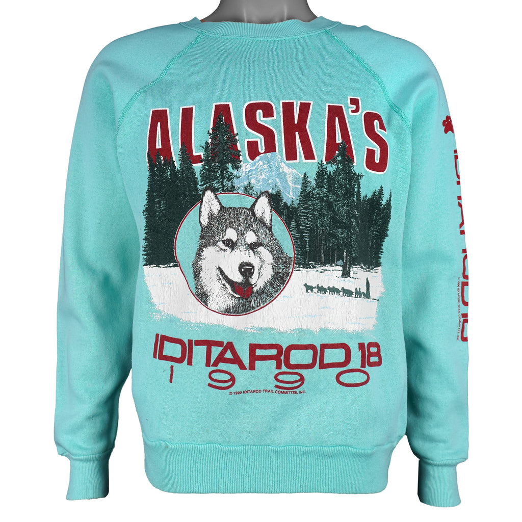 Vintage (Artex) - Alaska Iditarod 18 Sled Dog Race Crew Neck Sweatshirt 1990 Medium vintage retro