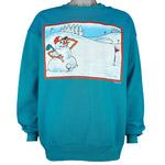 Vintage - Snowman Playing Golf Crew Neck Sweatshirt 1990s X-Large