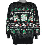 Vintage (Nutcracker) - Santa & Noel Fair Isle Crew Neck Sweatshirt 1990s Large