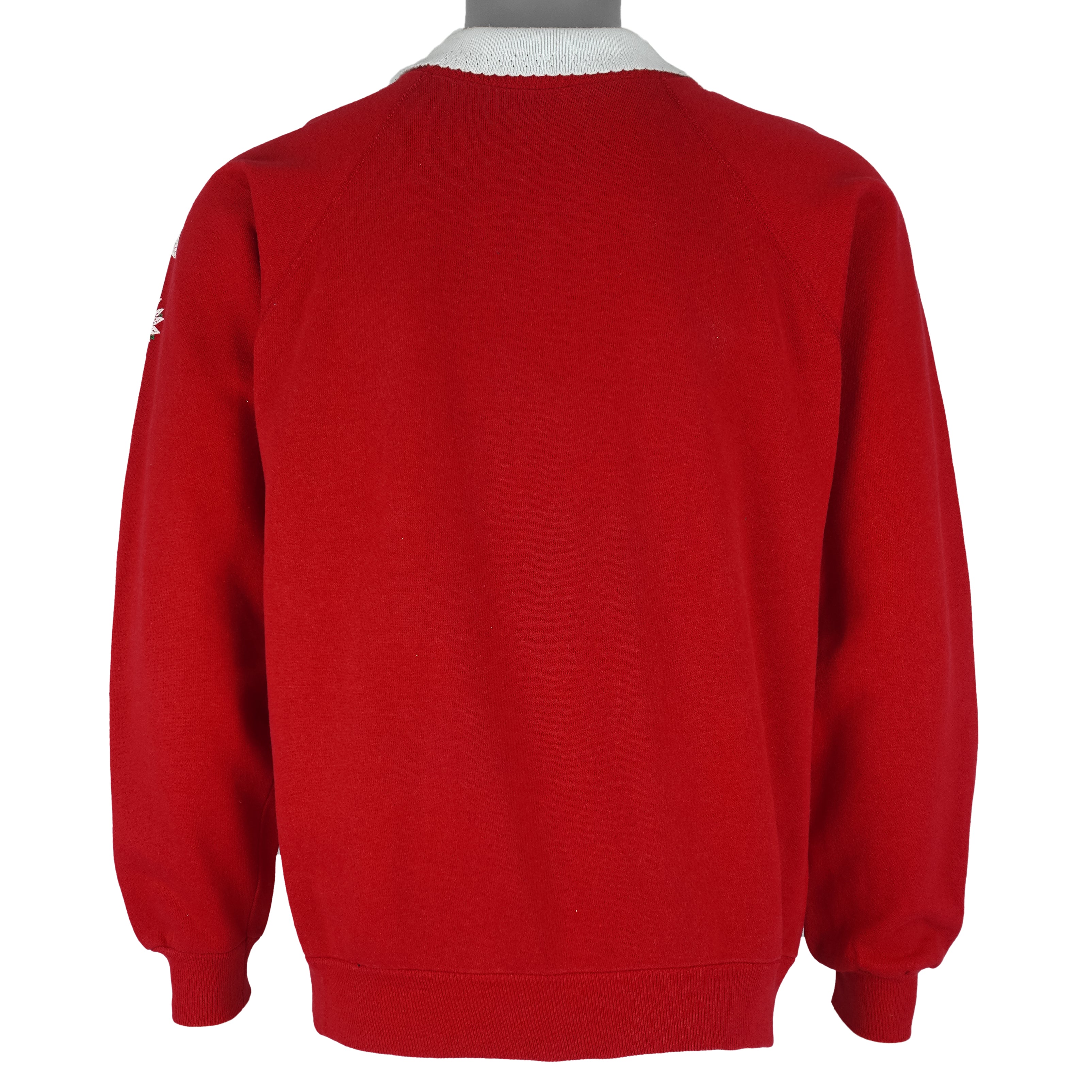 Vintage (Morning Sun) - Christmas Poinsettia Crew Neck Sweatshirt 1990s Large