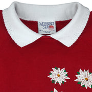 Vintage (Morning Sun) - Christmas Poinsettia Crew Neck Sweatshirt 1990s Large vintage retro