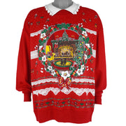 Vintage (Nutcracker Plus Size) - Christmas Wreath Crew Neck Sweatshirt 1990s XX-Large vintage retro