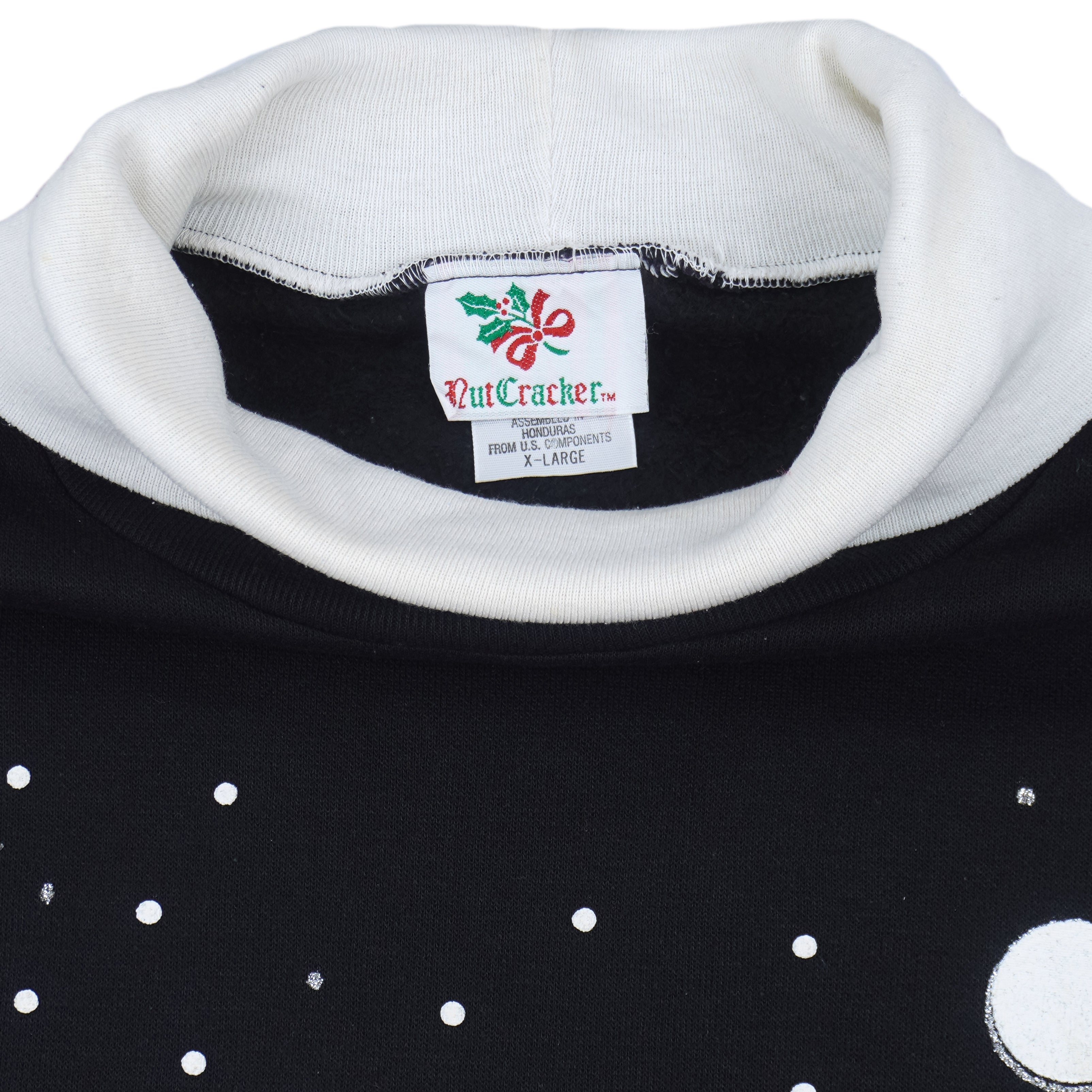 Vintage (Nutcracker) - Glittered Winter Night Scene Turtleneck Sweatshirt 1994 X-Large