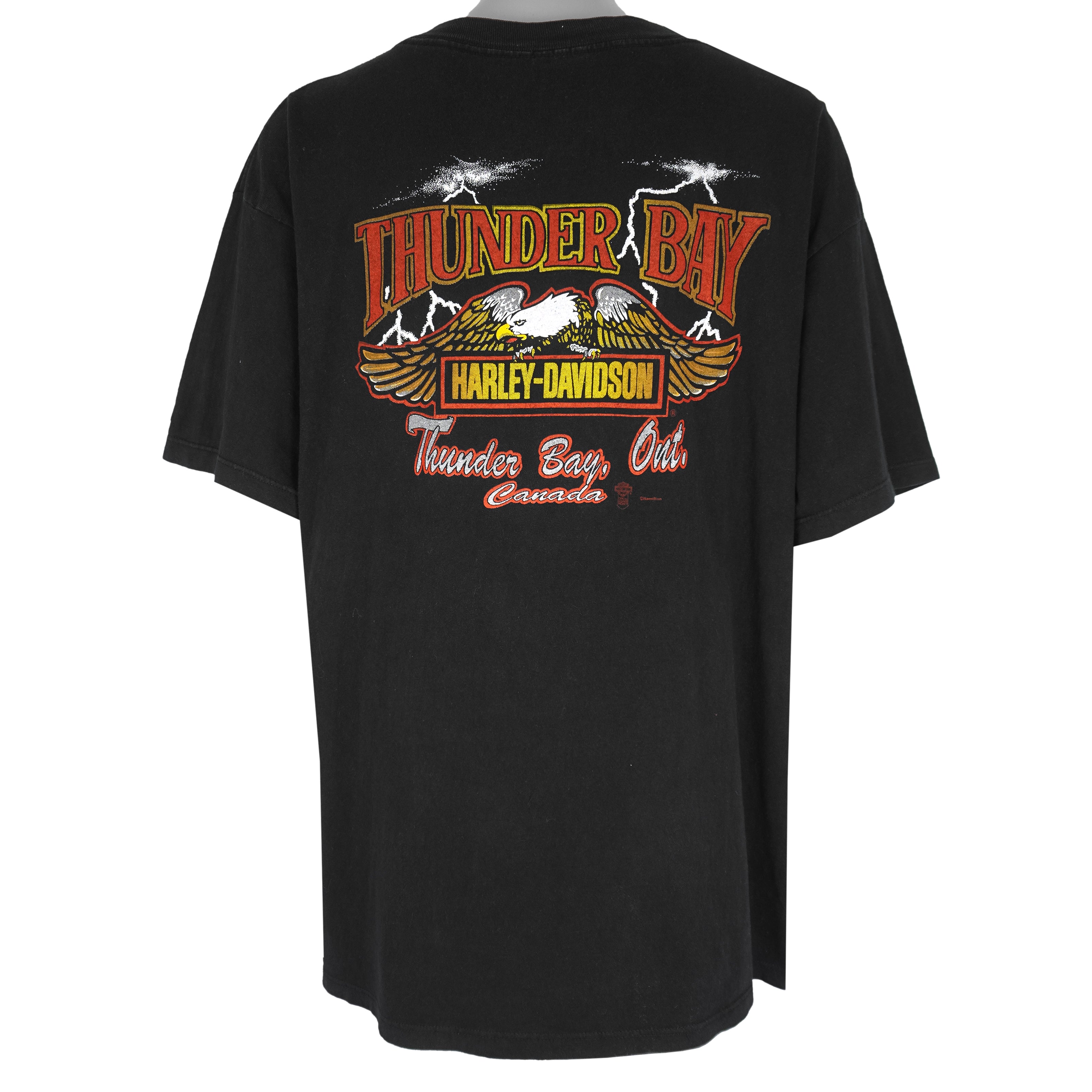 Harley Davidson - Thunder Bay, Canada T-Shirt 1990s X-Large Vintage Retro