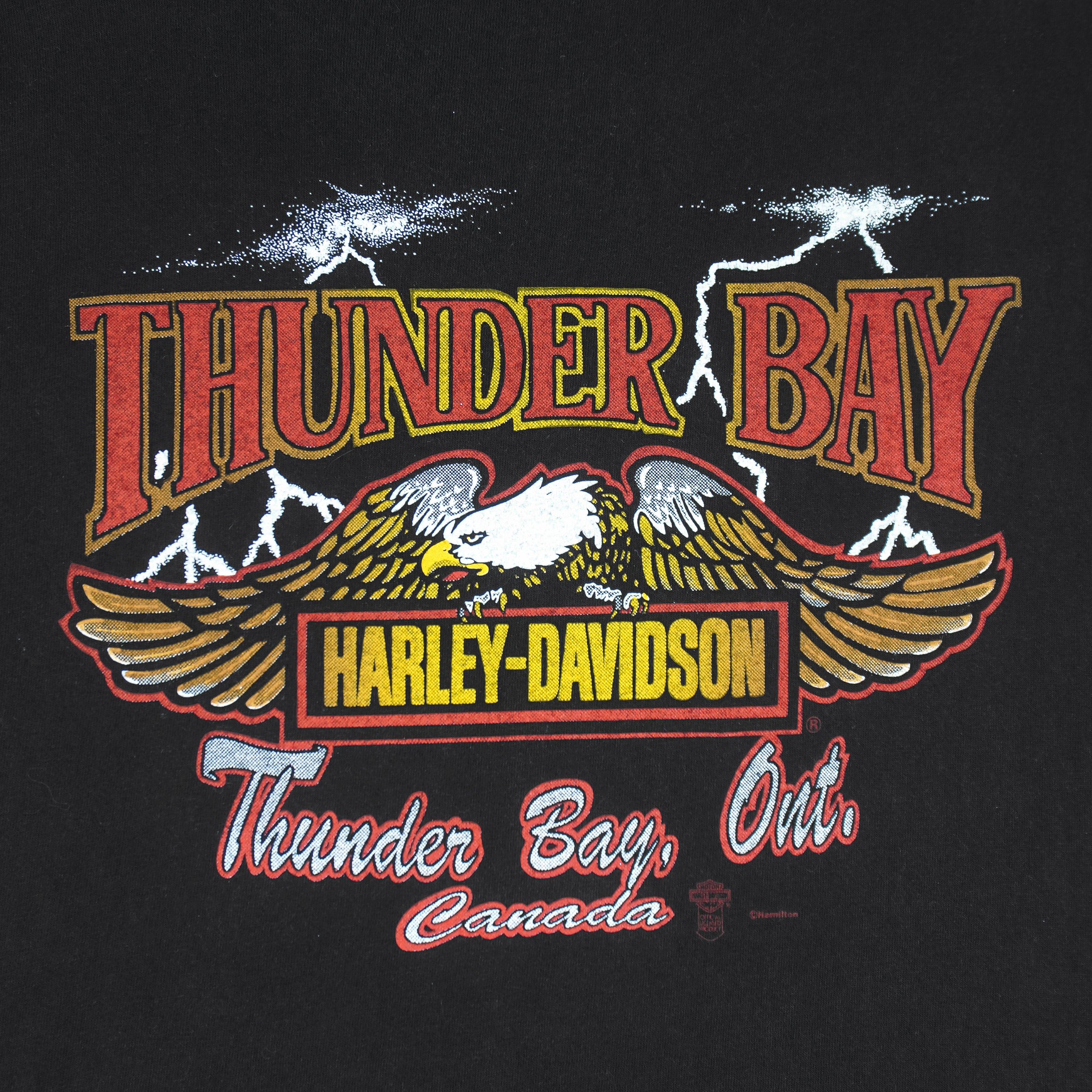 Harley Davidson - Thunder Bay, Canada T-Shirt 1990s X-Large Vintage Retro