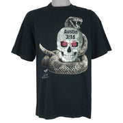 Vintage (Sun Flag) - Austin 3:16 Skull & Snake WWF T-Shirt 1998 Large Vintage Retro