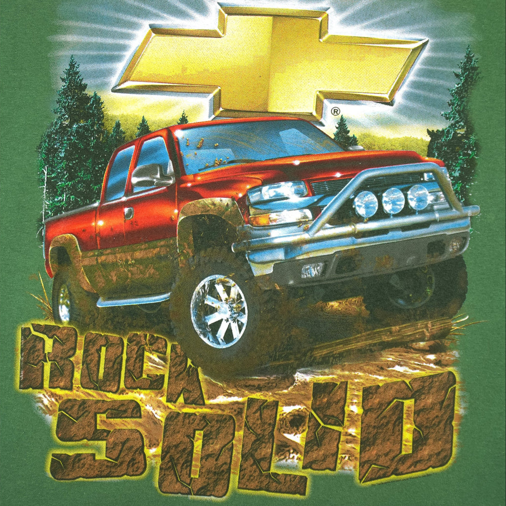 Vintage (Gildan) - Chevrolet Rock Solid Monster Truck T-Shirt 1990s Large Vintage Retro