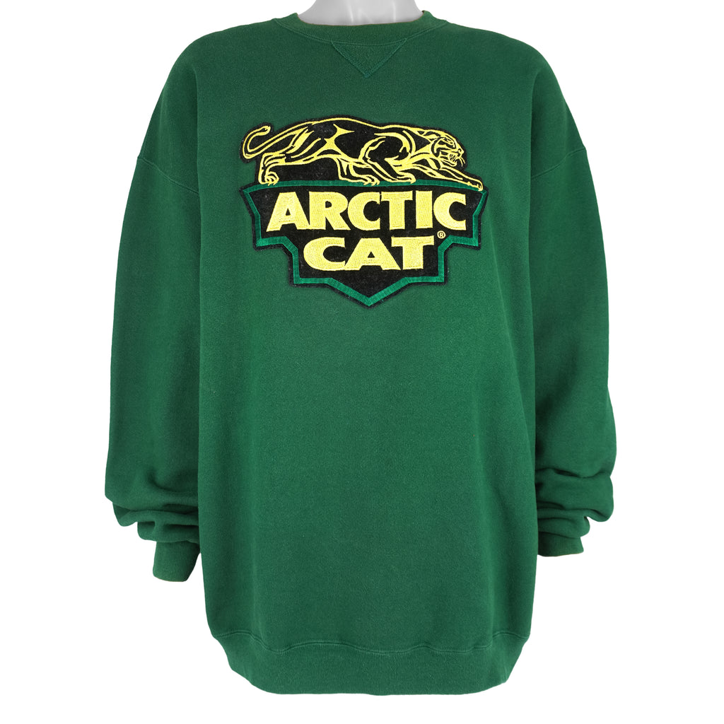 Vintage (Santee) - Green Arctic Cat Crew Neck Sweatshirt 2000s X-Large Vintage Retro
