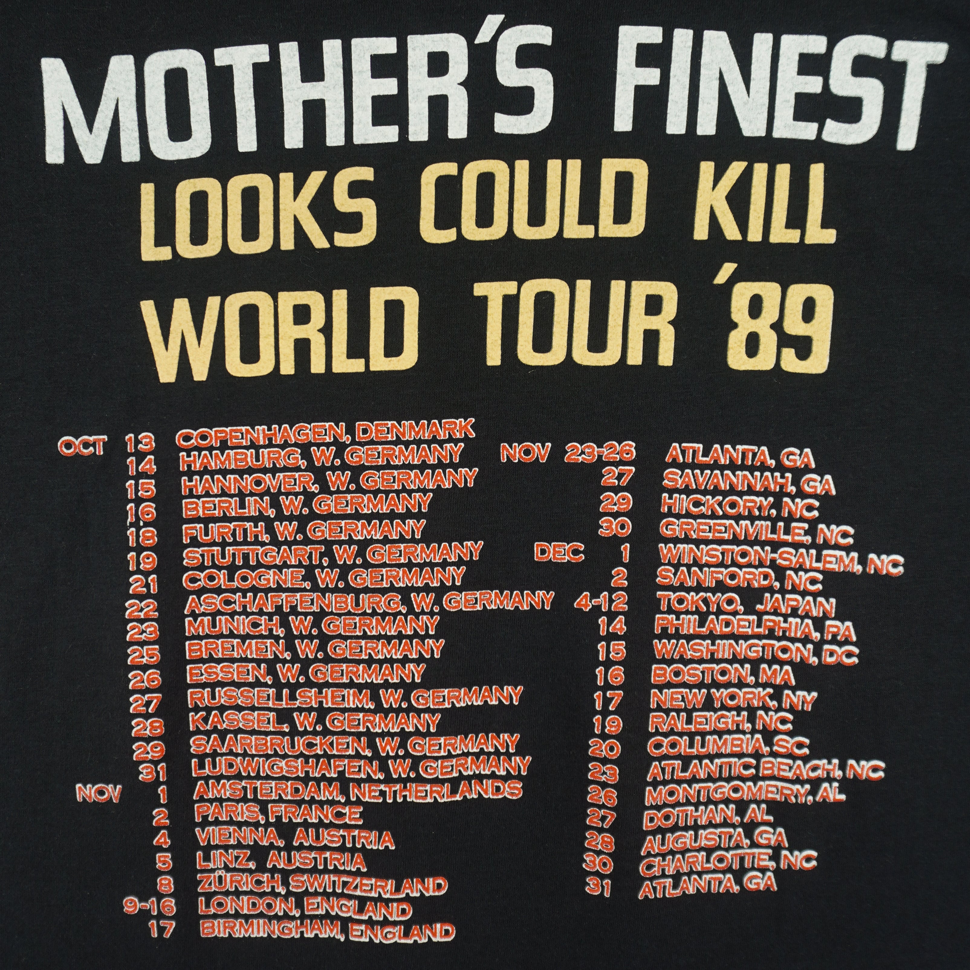 Vintage (Spring Ford) - Mother’s Finest MF World Tour T-Shirt 1989 X-Large Vintage Retro