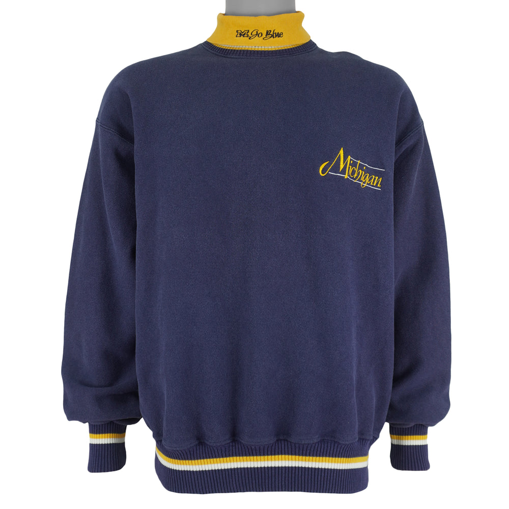 NCAA (The Game) - Michigan Wolverines Turtleneck Sweatshirt 1990s Large Vintage Retro