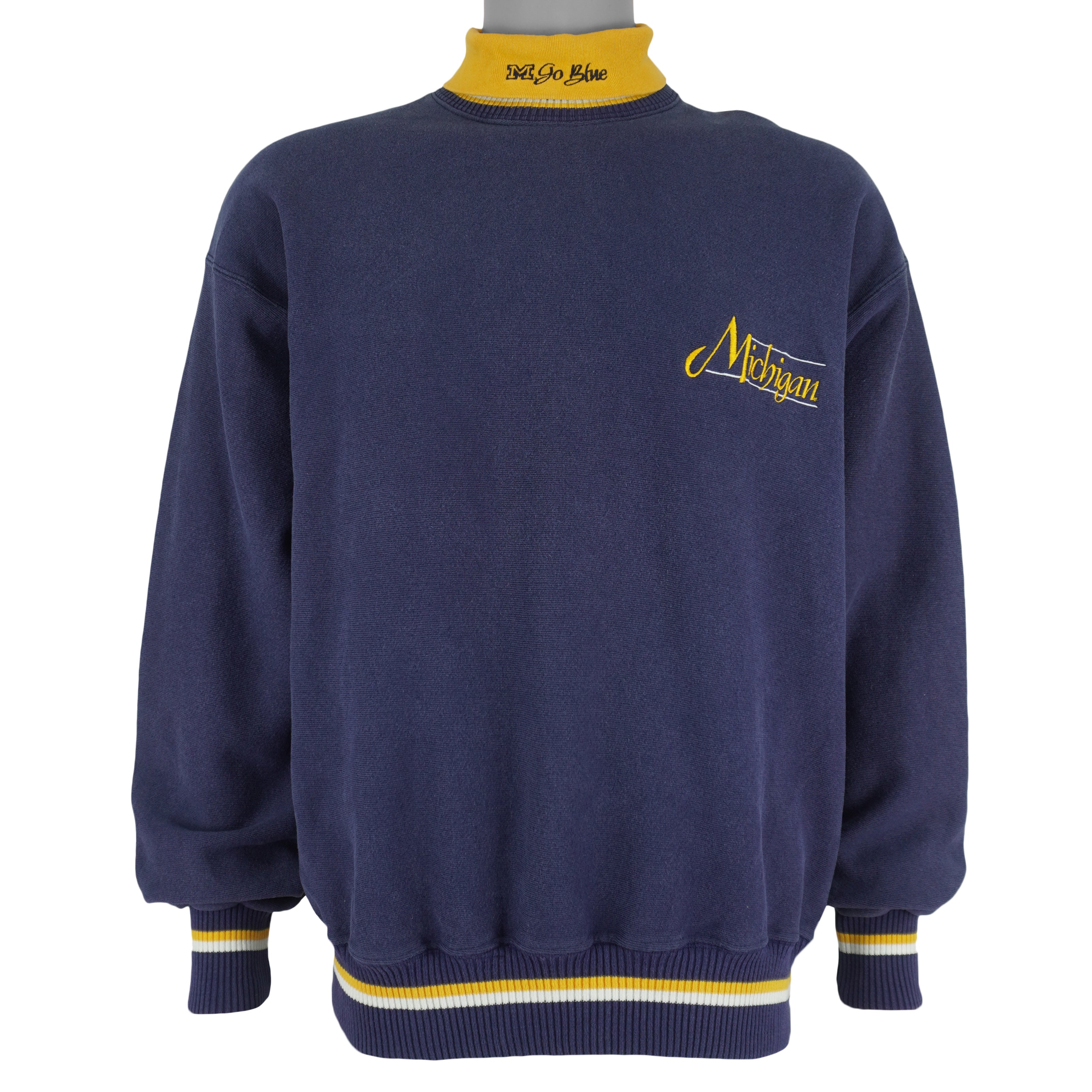 NCAA (The Game) - Michigan Wolverines Turtleneck Sweatshirt 1990s Large Vintage Retro