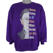 Vintage - Ruth Bader Ginsburg Quote Crew Neck Sweatshirt 1990s X-Large Vintage Retro