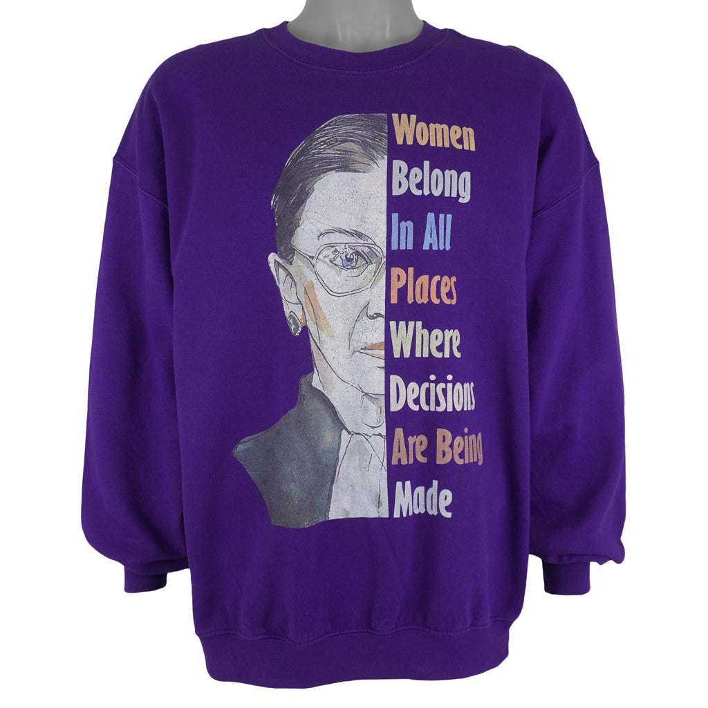 Vintage - Ruth Bader Ginsburg Quote Crew Neck Sweatshirt 1990s X-Large Vintage Retro