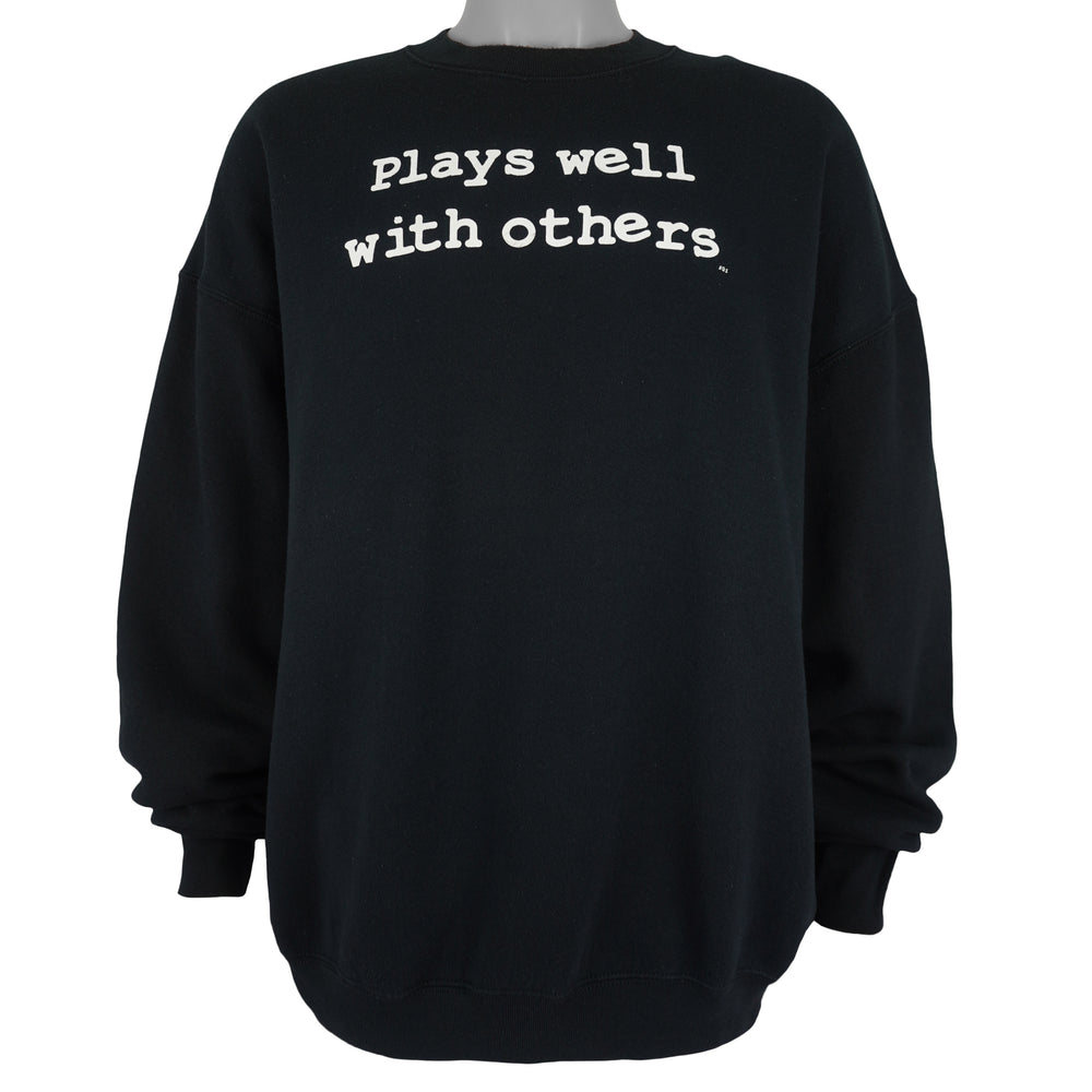 Vintage (Fruit Of The Loom) - Plays Well With Others Crew Neck Sweatshirt 1990s XX-Large Vintage Retro