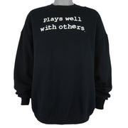 Vintage (Fruit Of The Loom) - Plays Well With Others Crew Neck Sweatshirt 1990s XX-Large Vintage Retro