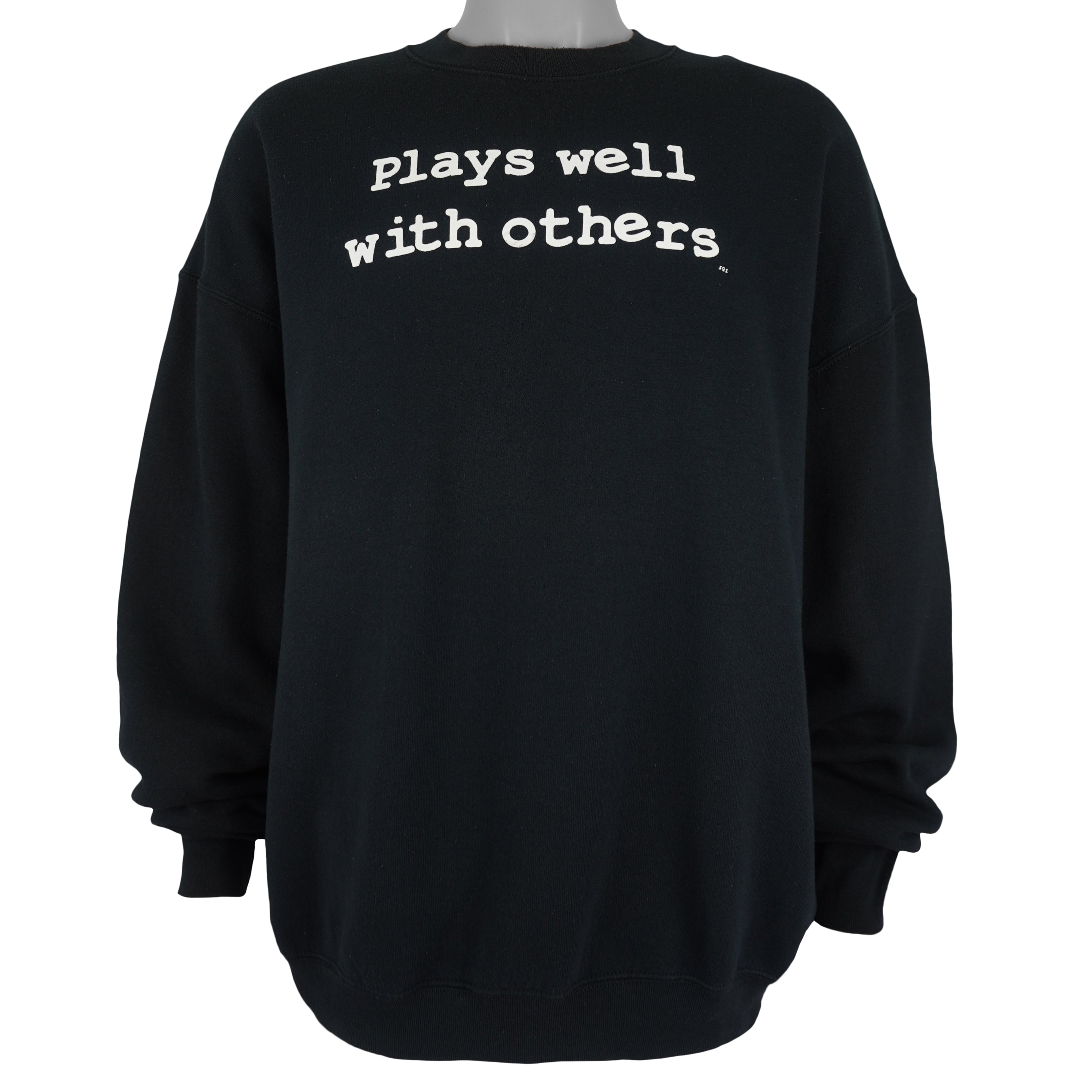 Vintage (Fruit Of The Loom) - Plays Well With Others Crew Neck Sweatshirt 1990s XX-Large Vintage Retro
