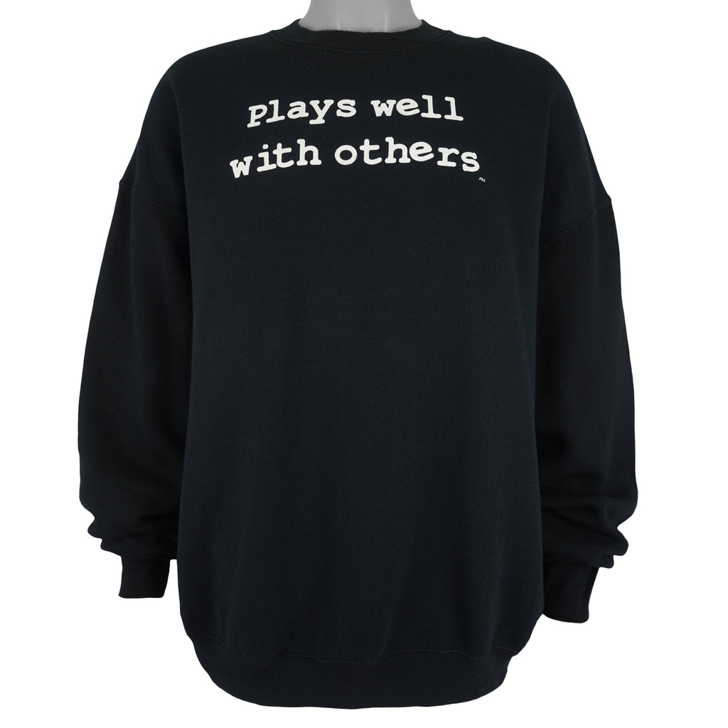 Vintage (Fruit Of The Loom) - Plays Well With Others Crew Neck Sweatshirt 1990s XX-Large Vintage Retro
