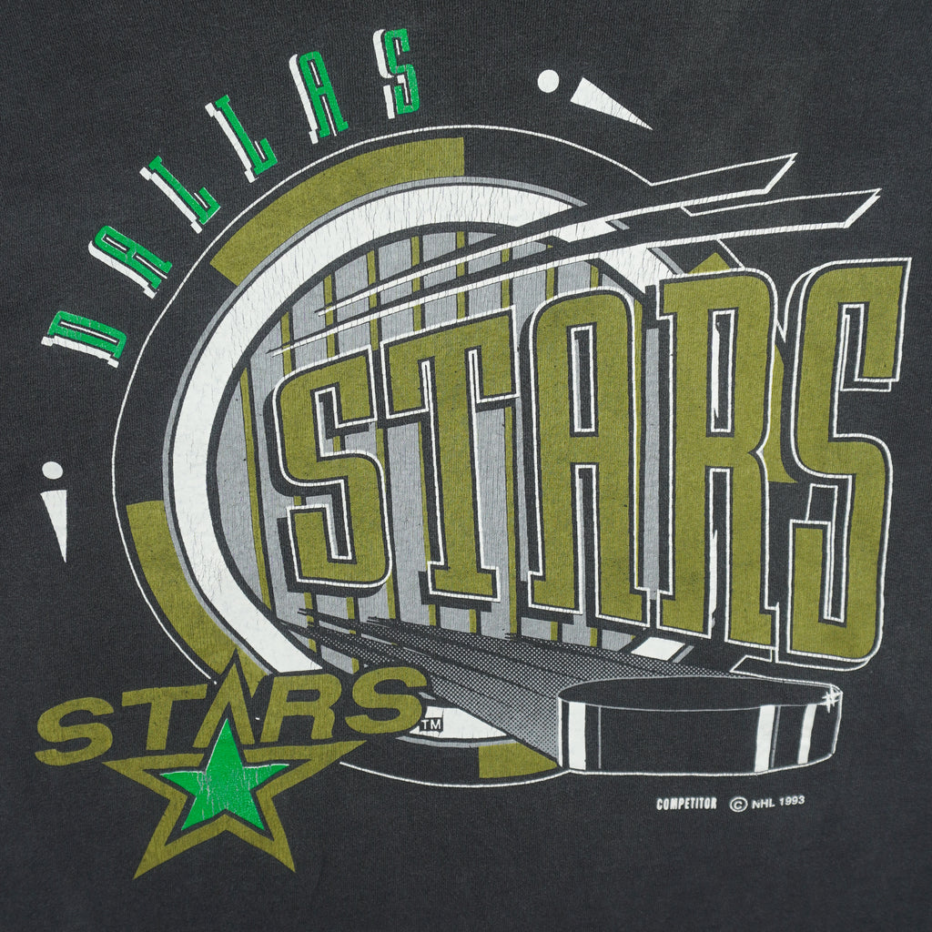 NHL (Competitor) - Dallas Stars Single Stitch T-Shirt 1993 Large Vintage Retro Hockey