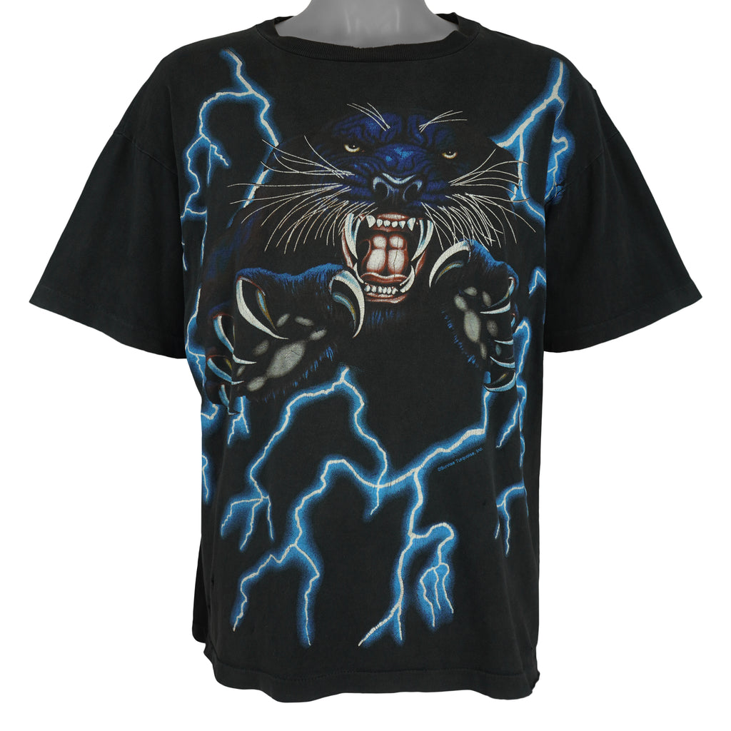 Vintage (American Thunder) - Black Panther Lightning T-Shirt 1990s X-Large Vintage Retro