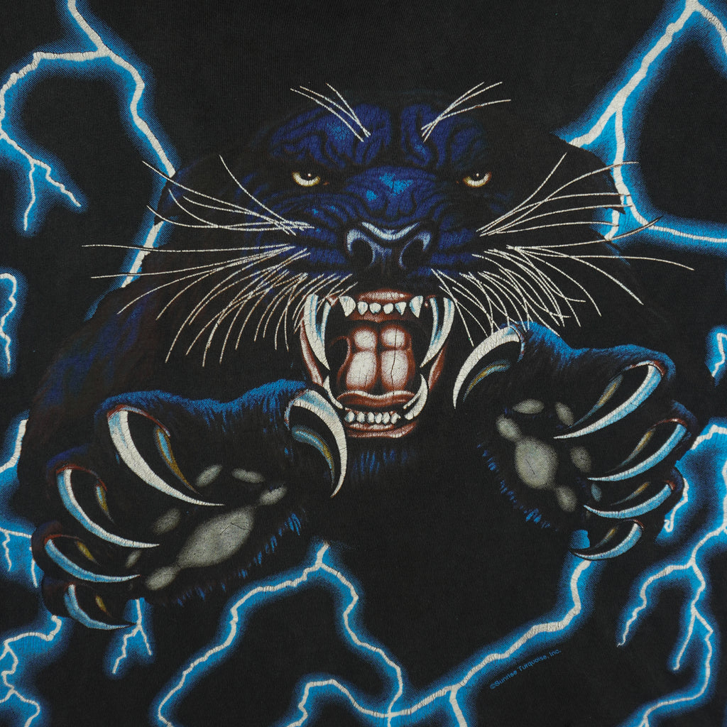 Vintage (American Thunder) - Black Panther Lightning T-Shirt 1990s X-Large Vintage Retro