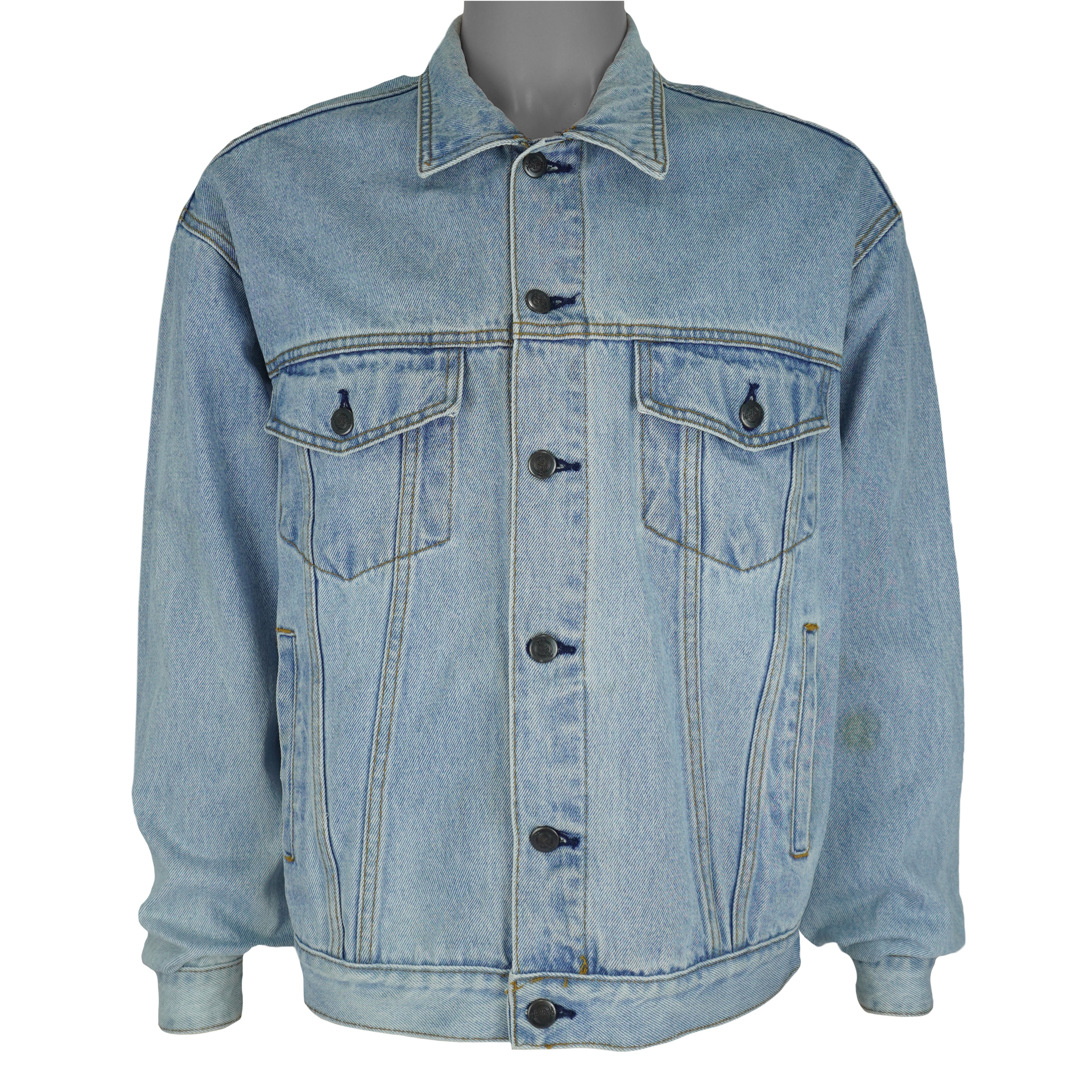 Vintage - Hard Rock Cafe Barcelona Embroidered Denim Jacket 1990s Large Vintage Retro