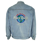 Vintage - Hard Rock Cafe Barcelona Embroidered Denim Jacket 1990s Large Vintage Retro
