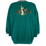 Vintage (Logo Athletic) - Green New York Spell-Out Sweatshirt 1990s X-Large