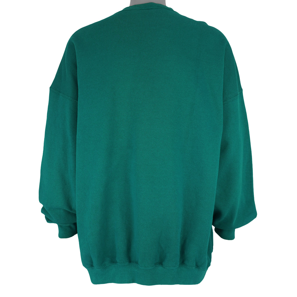 Vintage (Logo Athletic) - Green New York Spell-Out Sweatshirt 1990s X-Large Vintage Retro