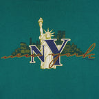 Vintage (Logo Athletic) - Green New York Spell-Out Sweatshirt 1990s X-Large Vintage Retro