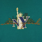 Vintage (Logo Athletic) - Green New York Spell-Out Sweatshirt 1990s X-Large Vintage Retro