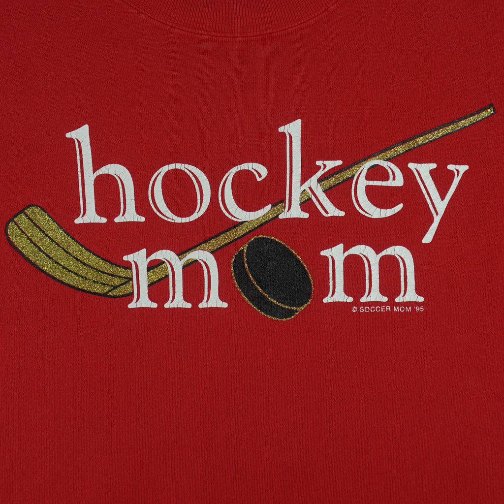 Vintage (Sidelines) - Hockey Mom Crew Neck Sweatshirt 1995 Large Vintage Retro