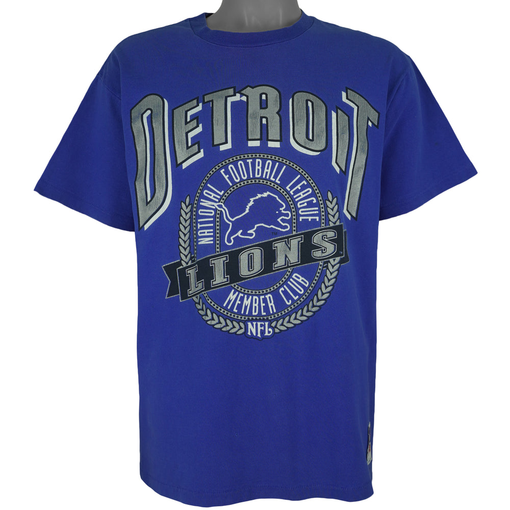NFL (Nutmeg) - Detroit Lions Member Club Single Stitch T-Shirt 1990s Large Vintage Retro Football