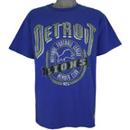 NFL (Nutmeg) - Detroit Lions Member Club Single Stitch T-Shirt 1990s Large Vintage Retro Football