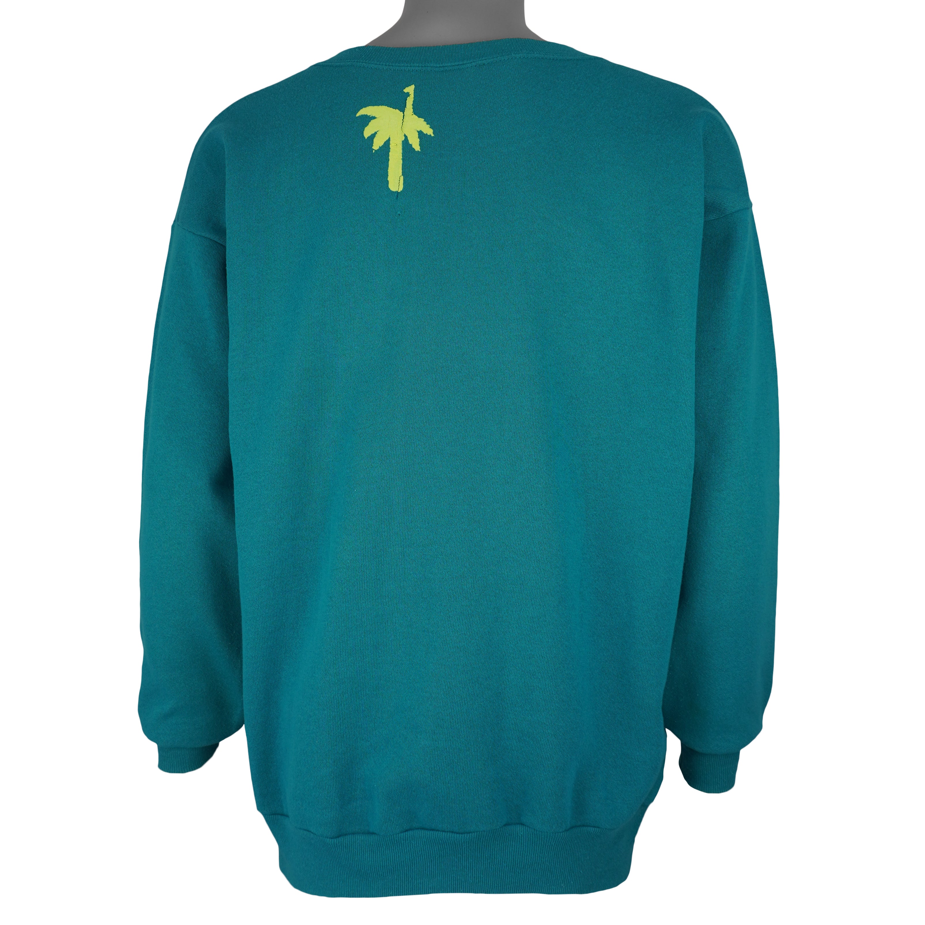 Vintage (Guess) - Green Three Pelicans Crew Neck Sweatshirt 1990s Large Vintage Retro