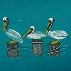 Vintage (Guess) - Green Three Pelicans Crew Neck Sweatshirt 1990s Large Vintage Retro