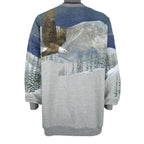 Vintage (Artisans) - Snow Hawk Scenery All Over Print Sweatshirt 1990s X-Large Vintage Retro