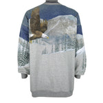 Vintage (Artisans) - Snow Hawk Scenery All Over Print Sweatshirt 1990s X-Large Vintage Retro