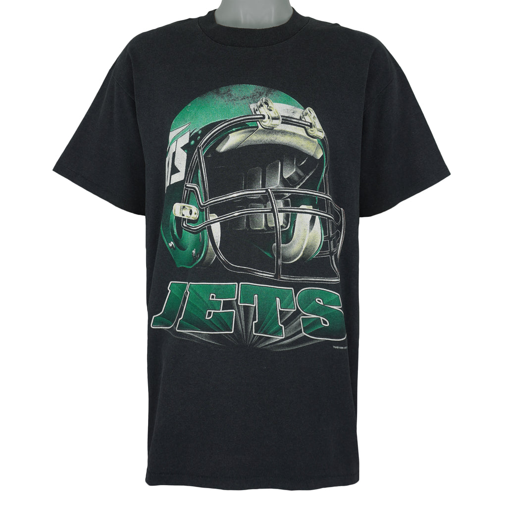NFL (True Fan) - New York Jets Football Helmet T-Shirt 1996 X-Large Vintage Retro Football