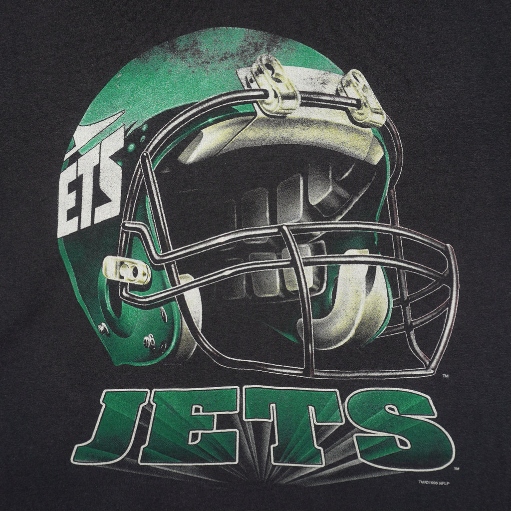 NFL (True Fan) - New York Jets Football Helmet T-Shirt 1996 X-Large Vintage Retro Football