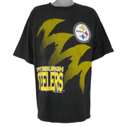 NFL (Logo Athletic) - Pittsburgh Steelers Shark Tooth T-Shirt 1994 X-Large Vintage Retro Football