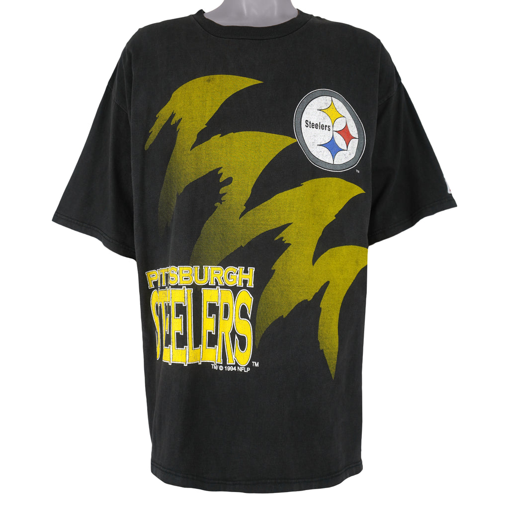 NFL (Logo Athletic) - Pittsburgh Steelers Shark Tooth T-Shirt 1994 X-Large Vintage Retro Football