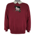 Vintage (Top Stitch) - The Cat Embroidered Crew Neck Sweatshirt 1990s Large Vintage Retro