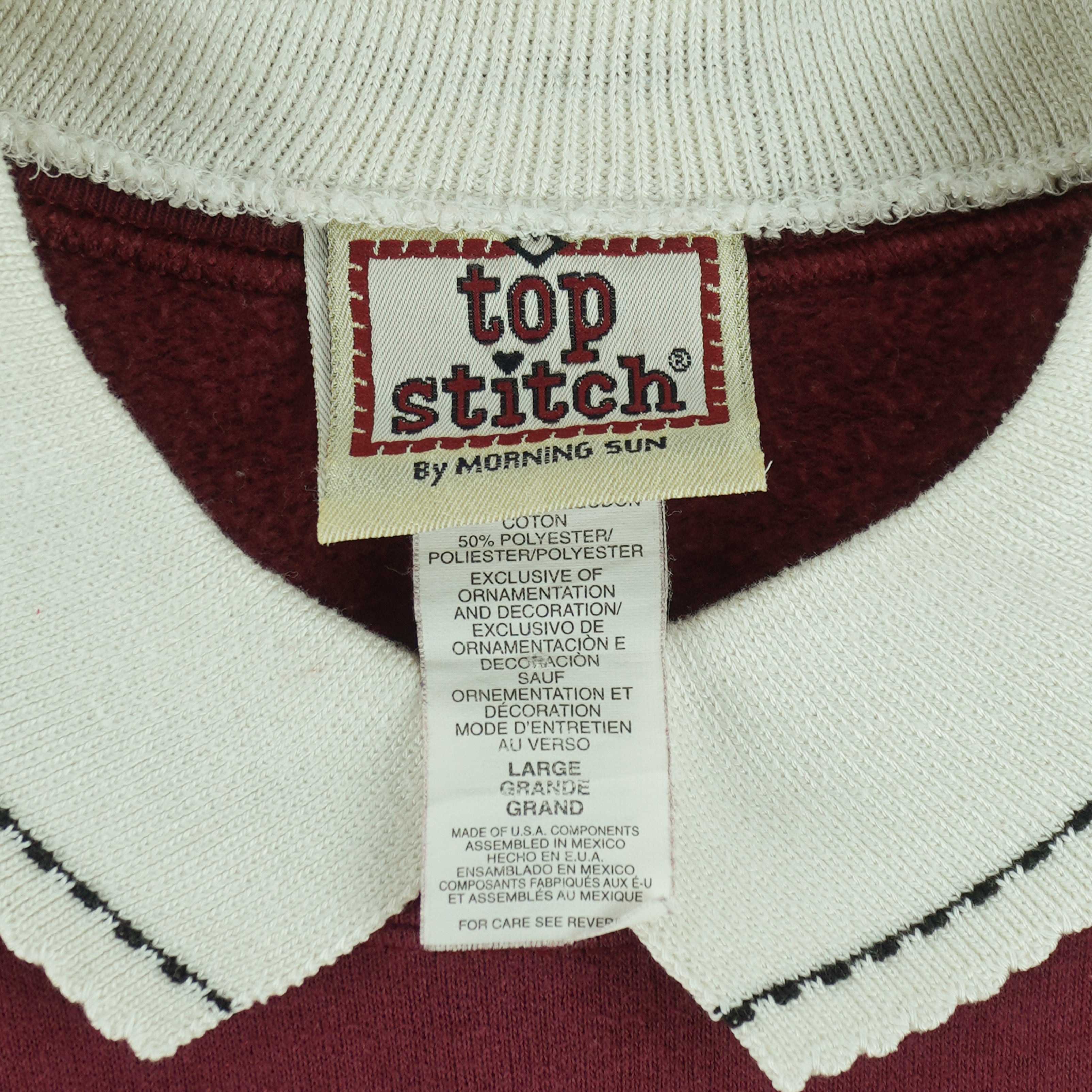 Vintage (Top Stitch) - The Cat Embroidered Crew Neck Sweatshirt 1990s Large Vintage Retro