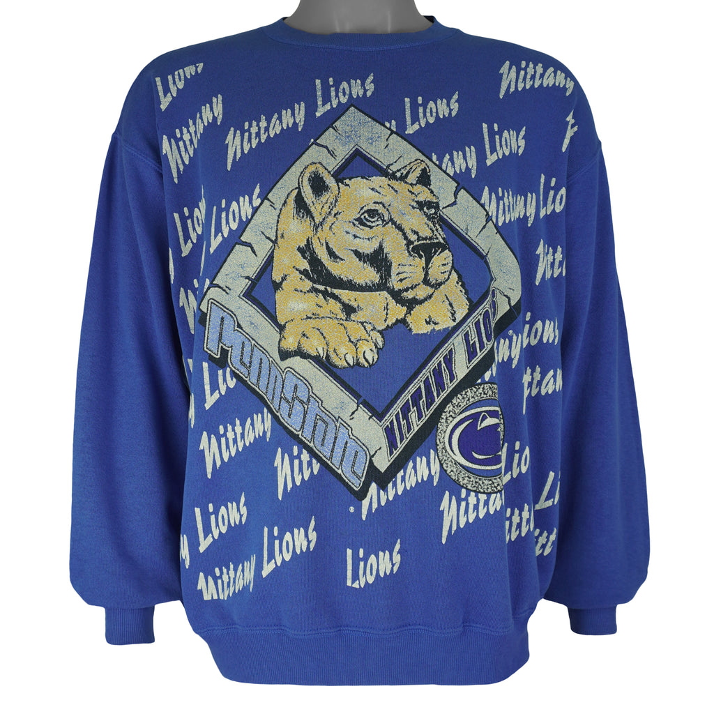 NCAA (Tultex) - Penn State Nittany Lions Crew Neck Sweatshirt 1990s Large Vintage Retro