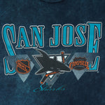 NHL (Nutmeg) - San Jose Sharks Spell-Out T-Shirt 1990s Large Vintage Retro Hockey