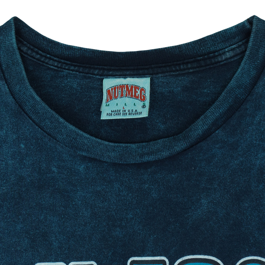 NHL (Nutmeg) - San Jose Sharks Spell-Out T-Shirt 1990s Large Vintage Retro Hockey